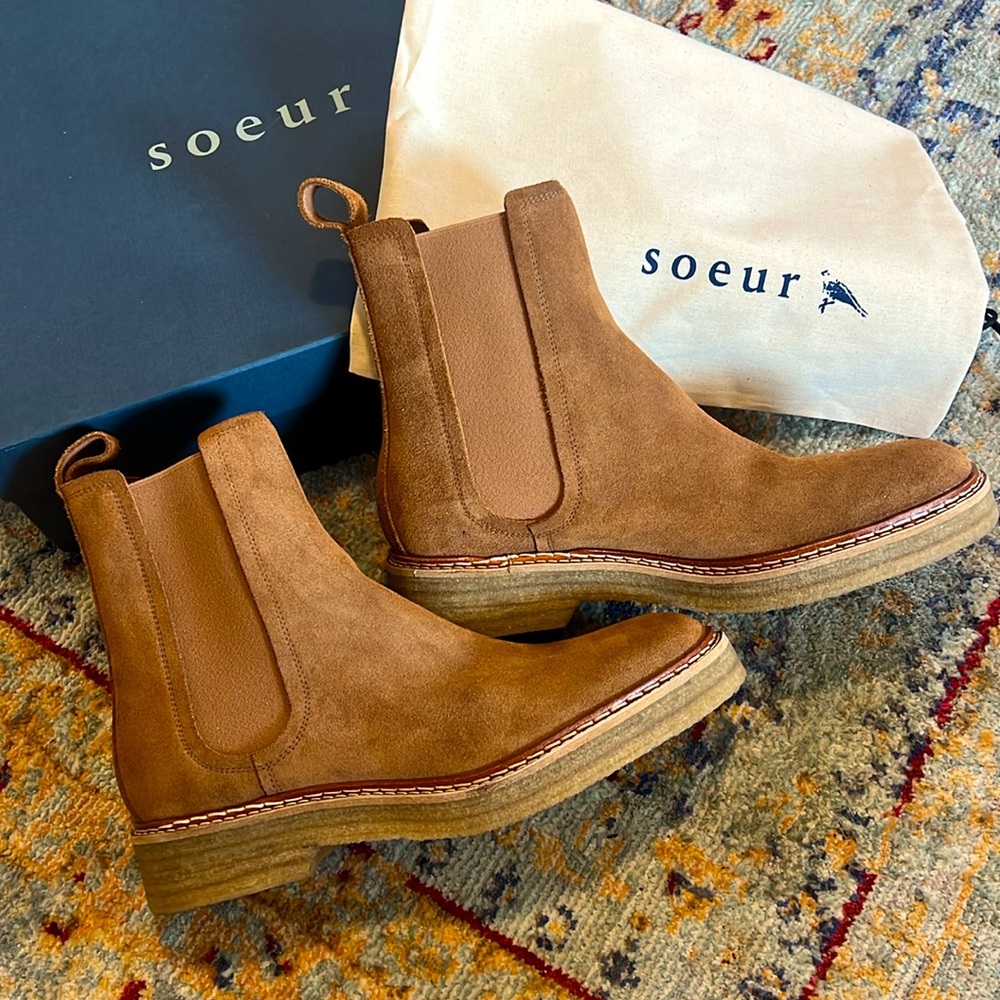 womens boots SOEUR Wild leather ankle boots Color:CAMEL size 41 NWOT